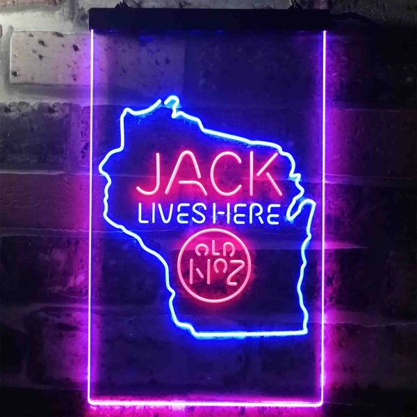 Jack Daniel's - Wisconsin Dual LED Neon Light Sign